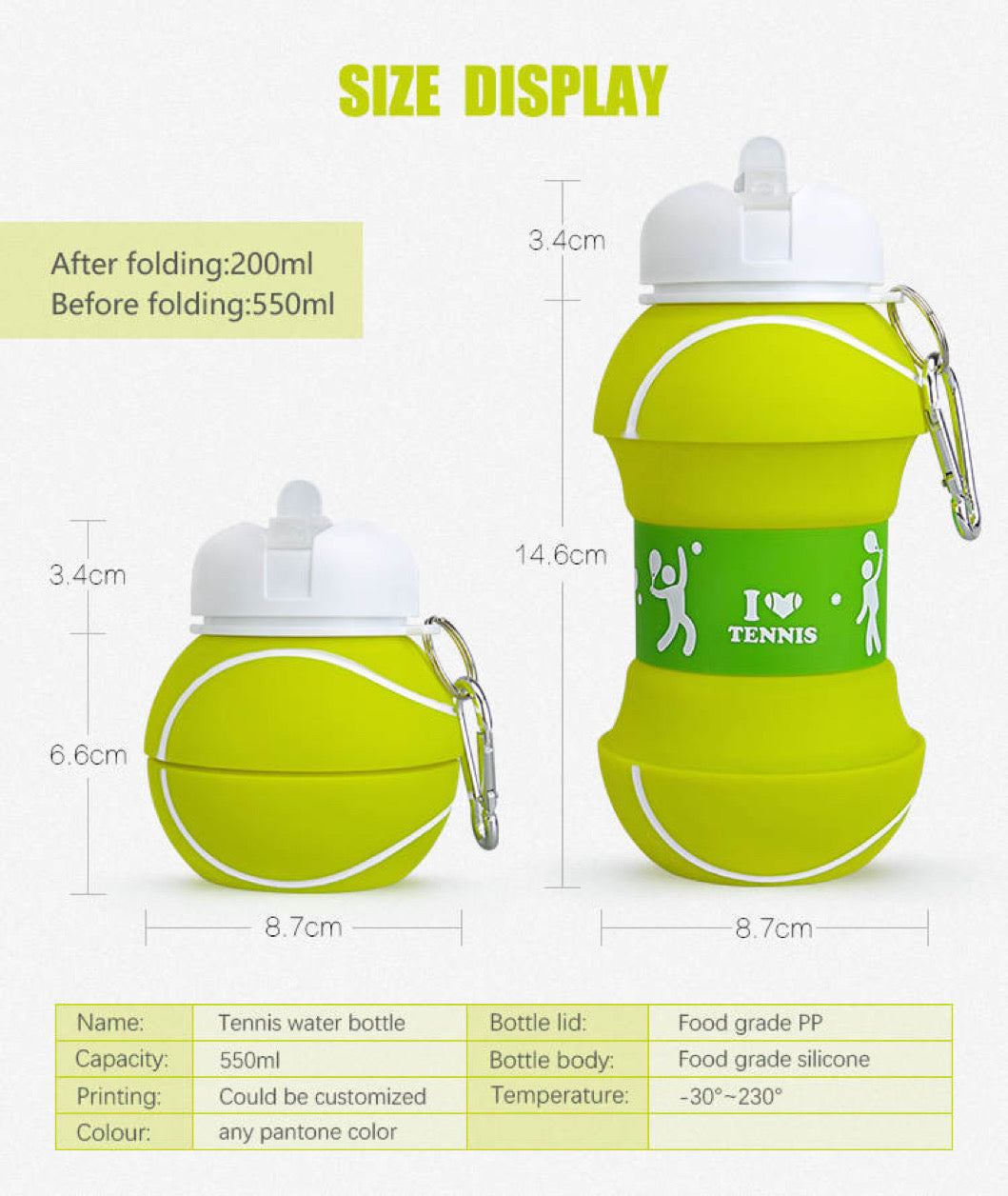 Borraccia Palla da Tennis 550ml