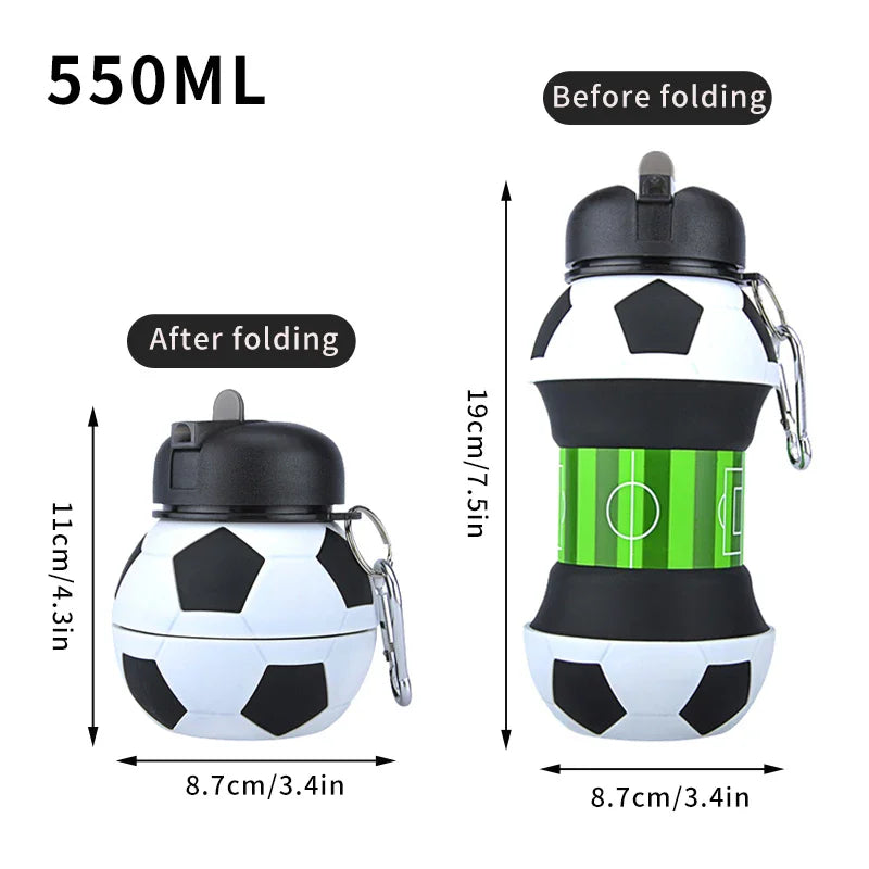 Borraccia Pieghevole Palla da Basket , Calcio , Baseball - 550ml