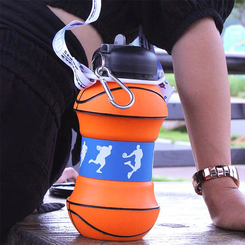 Borraccia Pieghevole Palla da Basket , Calcio , Baseball - 550ml