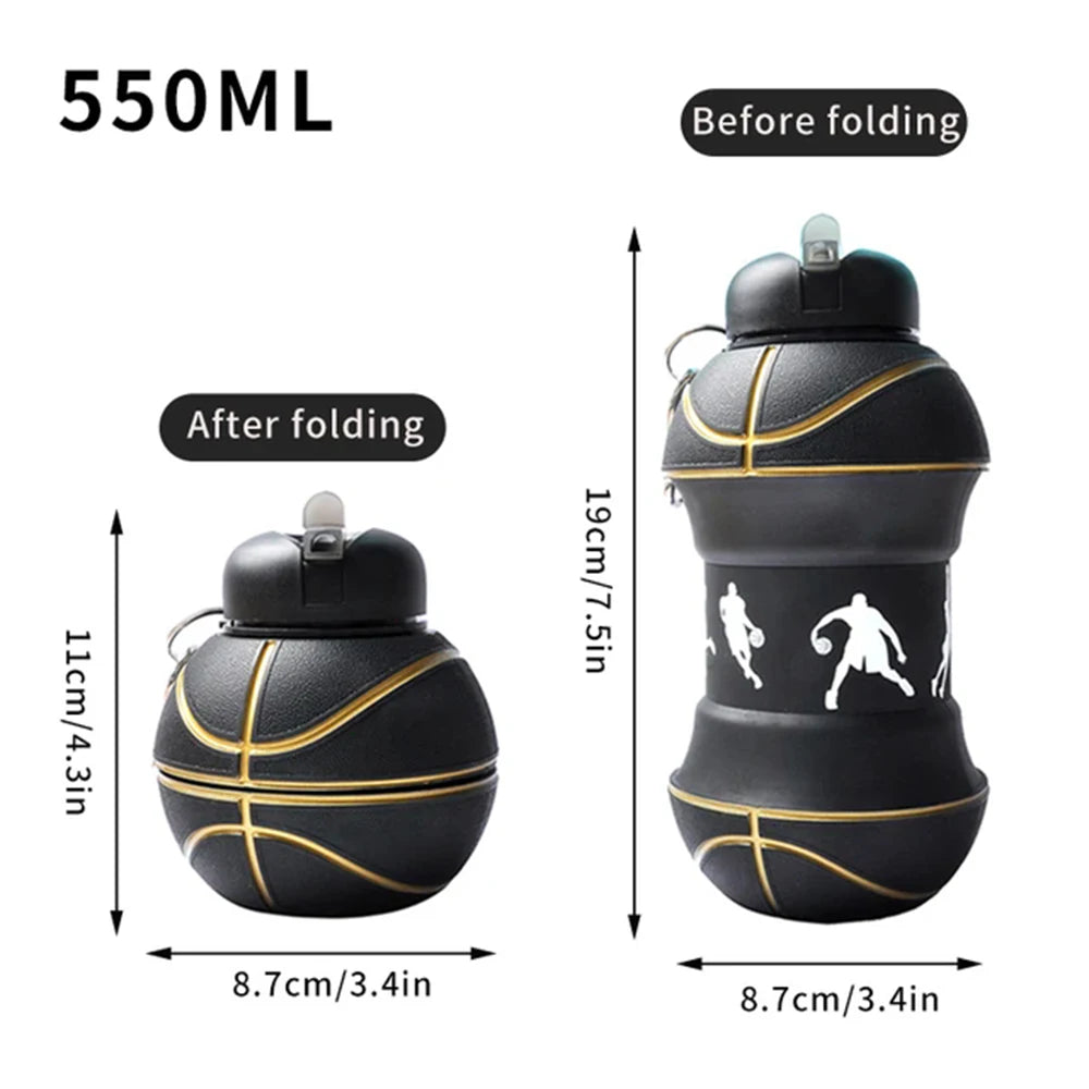 Borraccia Pieghevole Palla da Basket , Calcio , Baseball - 550ml