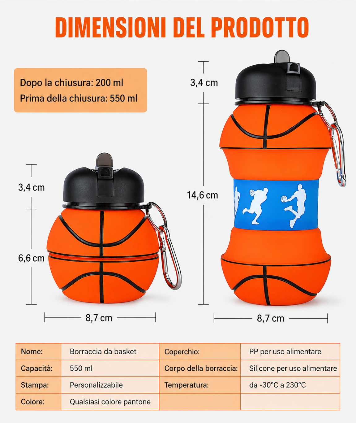 Volleyball Water Bottle 550ml