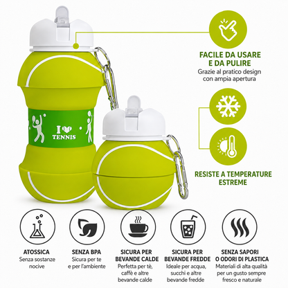 Botella de agua con forma de pelota de tenis (550 ml)